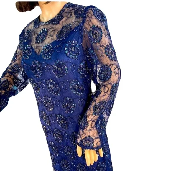 Lillie Rubin Floral Beaded Gown - Picture 7 of 17